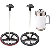 2-Pack Silicone French Press Coffee Makers compatible with Stanley Classic Stay-Hot French Press Coffee Maker 48 oz , french press coffee maker for Stanley Camping Stoves ,coffe press (Black, 2)