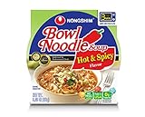 NongShim Bowl Noodle Soup, Hot & Spicy, 3.03 Ounce (Pack of 4)