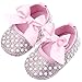 Fire Frog Newborn Baby Bow Bling Crystal Pearl Mary Jane Toddler Prewalker Shoes Pink 6-12 Months