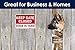 Keep Gate Closed Sign, Dogs in Yard Sign, 10x14 Inches, Rust Free .040 Aluminum, Fade Resistant, Made in USA