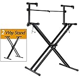 PARTYSAVING Pro Series Portable 2 Tier Doubled Keyboard Stand with Locking Straps APL1158, Two-Tier