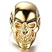 HIJONES Men's Jewelry Stainless Steel Golden Skull Ring Size 10