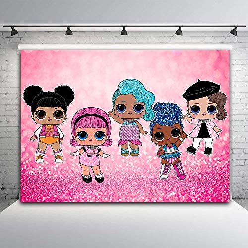 Pink Bokeh Theme Photo Backgrounds Glitter Shiny Photo Booth Studio Props Doll Toy Girls Happy Birthday Vinyl Photography Backdrops Children Newborn Baby Shower Party Banner Decor 5x3ft - Thumbnail 2