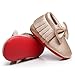 HONGTEYA Red Bottoms Shoes- PU Leather Newborn Baby Shoes Girl Boy Moccasins Fringe Bow Soft soled Crib Shoe