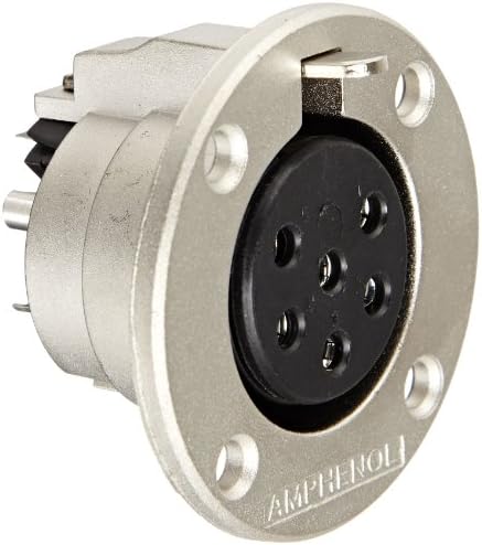 Amphenol Audio EP-6-13P EP Female chassis Mount Connector, Round Flange, Machined Contacts, Metal Shell