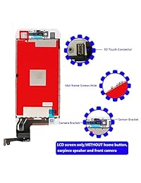 goldwangwang Digitalizador de visualización táctil Reemplazo Totalmente Marco Display Assembly Set para el iPhone 5 (Blanco) con Reparación Toolkit + Protector de visualización + instrucciones, iPHONE 7 blanco