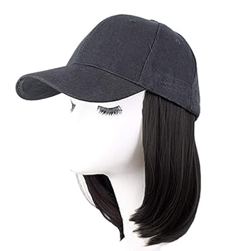 Amazon Com 14 Baseball Hat With Short Straight Synthetic Hair