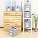 MAX Houser Fabric Cloth Storage Bins,Foldable Storage Cubes Organizer Baskets with Dual Handles for Home Bedroom Storage,Set of 6 (Grey)
