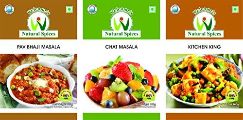 Welcome PAV BHAJI Special Combo - PAV BHAJI Masala (100G), Chat Masala (100G) & Kitchen King Masala (100G)