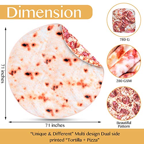 Victoria Peak Burritos Blanket, Giant Flour Tortilla Throw Blanket