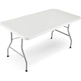 OEF Furnishings OEFBT Series Rectangular Commercial-Grade Folding Table, Heavy-Duty Blow-Molded Resin Design with Steel Frame (30-Inch &times; 60-Inch, Textured Gray Top)