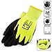 Better Grip BGWANS Safety Winter Insulated Double Lining Rubber Coated Work Gloves, 3 Pairs/Pack (Large, Hi-Vis Lime)