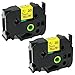 COLORTY Compatible 18mm 0.7 Laminated Tape Yellow Replacement for Ptouch TZe Black on Yellow Compatible with Brother P-Touch Label Maker Refills PTD400 PTD600 PTD400AD PTP710BT, 3/4 Inch x 26.2 feet