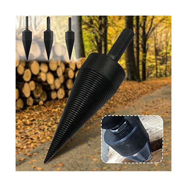 Panthem Holzspaltbohrer, 42 mm, robuster Bohrer, Schraubenkegel-Schraubendreher, Holzspalter, Schraubkegel, Anzündholz… – Bild 8