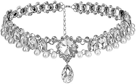 Princess Elizabeth Choker, The Choker Company, Choker, Luxury Choker, Rhinestone Choker, Wedding Jewlery, Prom Jewlery. FREE Black Velvet Easel. (Silver)