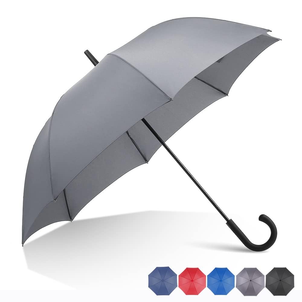 RUMBRELLA Grey Golf Umbrellas 54IN Large Oversize Windproof,Auto Open Umbrella for Men and Women