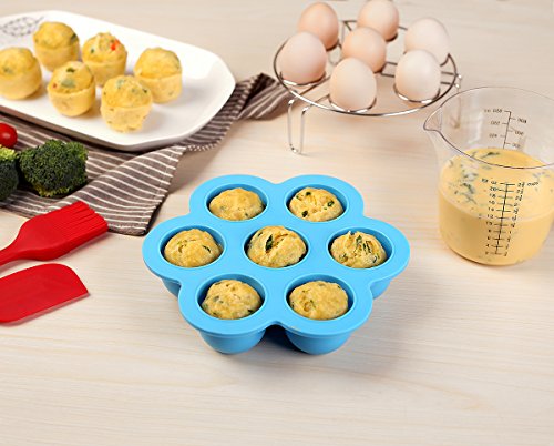 Upgraded Egg Bites Molds for Instant Pot Accessories by ULEE - Fits Instant Pot 5/6/8 qt Pressure Cooker, Two Removable Silicone Handles for Easily Taking the Hot Mold Out