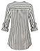 Timeson 3/4 Sleeve Blouses For Women, Ladies Casual Striped Chiffon Blouse V Neck Comfy Loose Fitting Office Blouse Shirts Tops Black White Large