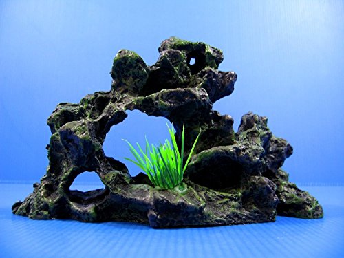 Rock cave ruins Aquarium Ornament Decoration Decor 6.9" X 2.5" X 4.3" stone HIDE