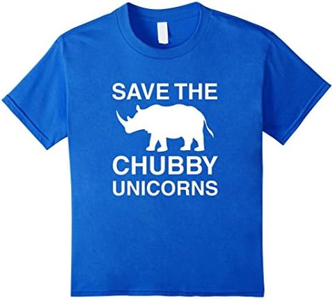 unisex-child Save the Chubby Unicorns T Shirt Funny rhino endangered tee 10 Royal Blue