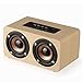 Portable Stereo Speaker, EIVOTOR 10W Wireless Home Speaker with Super Bass - Bamboo Wood HiFi Sound Box Subwoofers with Enhanced Bass Resonator Support TF Card Built-in Mic and Battery