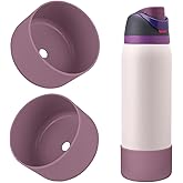 BKBY 2PCS Silicone Water Bottle Boot, Compatible with Owala 24oz 32oz 40oz, Protective Anti-Scratch & Anti-Dent No Noise Sleeve Cover for FreeSip/Twist/Flip Water Bottles (Mauve, 32oz)