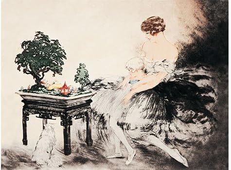 Le Jardin Japonais by Louis Icart Vintage Victorian Fine Art Print Poster (16 x 12)