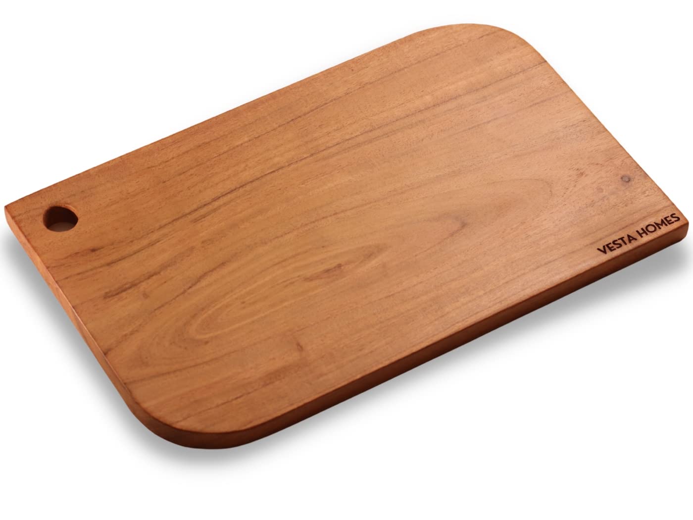Vesta Homes Single Block Wooden Cutting/Chopping/Serving Board for Vegetables, Cheese, Charcuterie | Acacia Wood | 13 * 8.5 Inch | Handcrafted in India