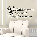 Ninasill Clearance Deals ! Wall Stickers, ღ ღ Learn From Yesterday Family Love Art Wall Quotes Wall Stickers Wall Decals (69x30cm, Black)