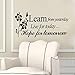 Ninasill Clearance Deals ! Wall Stickers, ღ ღ Learn From Yesterday Family Love Art Wall Quotes Wall Stickers Wall Decals (69x30cm, Black)
