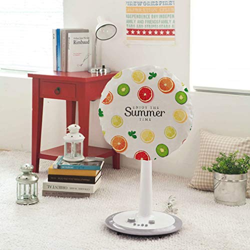 GUAngqi Round Electric Fan Dustproof Cover, Damp-Proof Cover for Pedestal Fan, Floor Fan, Table Fan, Wall Fan Decoration,Fruit Slice