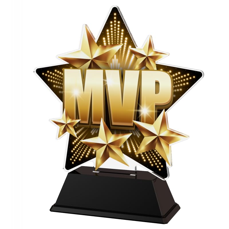 Trophy Monster MVP Most Valuable Player Trophy Award Star Award | Size 160mm (6½") | Perfect for Clubs, Adult or Kids | Made from Printed Acrylic