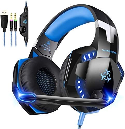 Gaming Headset, Cocoda Comfortable Headset for PC / Computer, Stereo Headsets with Microphone, LED Light, 50mm Drivers, Volume Control, Noise Isolation & Adjustable Headband(Not Work for PS4/Xbox One)