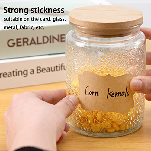 Koogel 510PCS Rustic Label Stickers, Natural Kraft Stickers 2x3 Inch Self Adhesive Blank Tags for Food Jars Gift Essential Oil Bottles Storage Bins