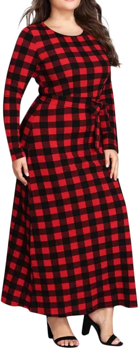plaid maxi dress plus size
