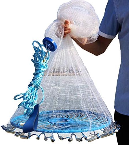 TengPeng Fishing cast net fishing easy to throw with heavy settlement weight,monofilament thread, steel sinkers lure fishing, a variety of sizes can choose Throwing fishing nets (Size : 3.6m)