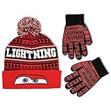 Disney Little Boys Cars Lightning McQueen Hat and Gloves Cold Weather Set, Age 4-7