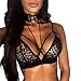 SEADEAR Women's Sexy Lace Floral Bralette Bralet Bra Lingerie Bra Top Seamless Bralette Cup Lace Vest Tank Top(Black,XL)