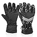 HUO ZAO Winter Snow Ski Gloves for Men Boys Outdoor Cycling Snowboarding Camping Black
