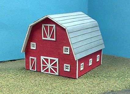 Amazon Com Train Time Laser Ho Scale Laser Cut Barn Kit Toys Games