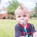 Dodo Babies Pacifier Clip Set - Four Clips Plus Binky Case – Universal Holder Fits Most Paci Brands, Teether Toys and Car Seats – Blue and Teal Prints for Girls or Boys