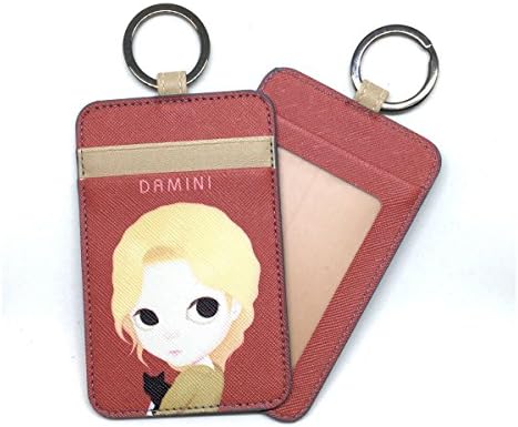 DAMINI Character Neck Card Wallet, Korean Artworks, Black Cat Red, Made in Korea