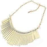 JOYID Sparkling Bars Choker Necklace Sequin Bib Chunky Collar Sweater Necklace Fashion Jewelry for Women-Gold