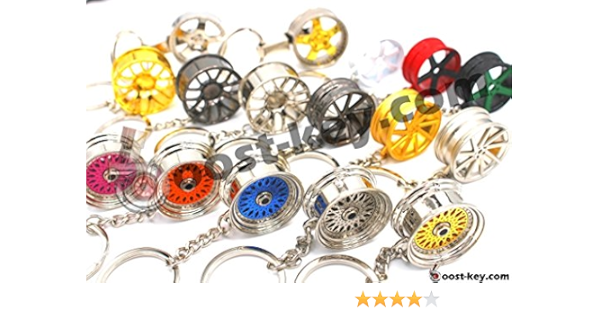 Llavero de lujo con diseño de llanta de metal BBS Vossen, color cromo, BBS CHR Black Chrom