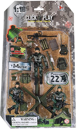 Click n’ play military marine action figure 23 piece …