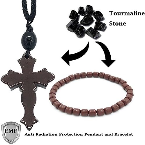 Anti Anxiety Bracelet Tourmaline Crystal Bracelet EMF Protection Tourmaline Bracelet For Women And Men and EMF Device Orgone Pendant