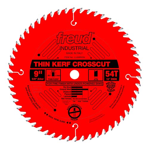 Freud 9 x 54T Thin Kerf Fine Finish Crosscut Blade (LU88R009)