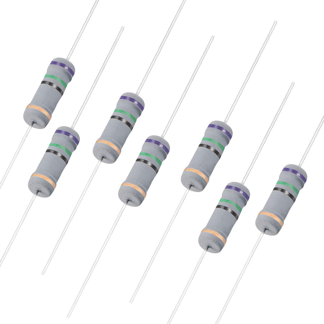 Sourcingmap 100Pcs 75 Ohm Resistor, 2W 5% Tolerance Carbon Film Resistors, 4 Bands for DIY Electronic Projects and Experiments