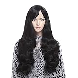 YOPO Halloween Wig Long Wavy Curly Hair Wigs for Women Synthetic Cosplay Costume Party Wig, Full Wig, 29.5'' Hair Wigs with Bangs, High Quality Heat Resistant, Daily Use, Free Cap & Hair Pins