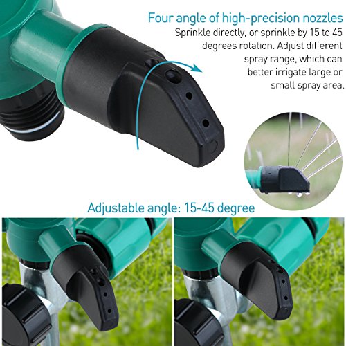 BESTOMZ 360 Degree Lawn Sprinkler 3-Arm Lawn Garden Sprinkler